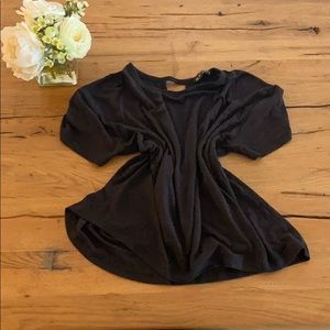 Athleta black cotton tee with cut out back